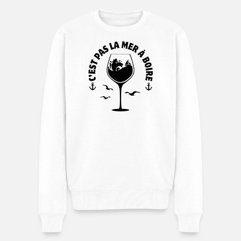 mer, marin, vacances à la mer - Pull Premium bio Homme - blanc