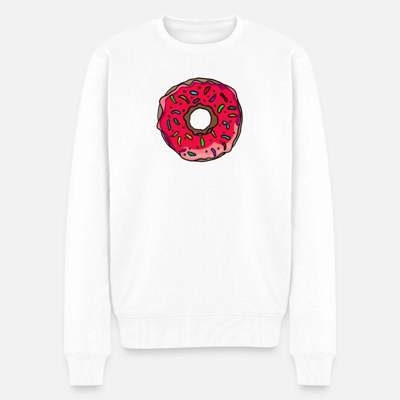 Donut Neon Sprinkles Kunst - Männer Premium Bio Pullover - Weiß