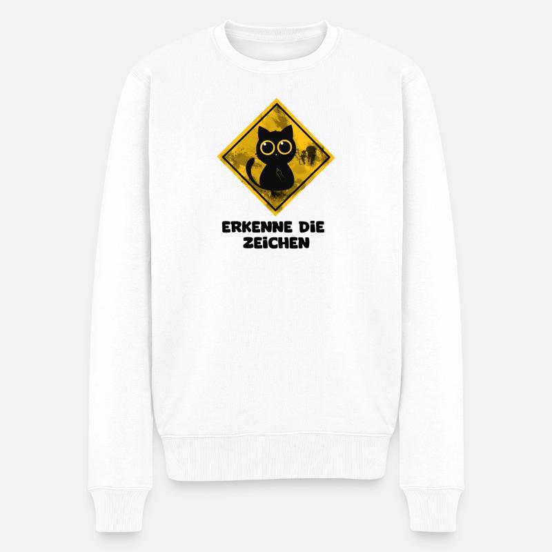 Erkenne die Zeichen - Männer Premium Bio Pullover - Weiß