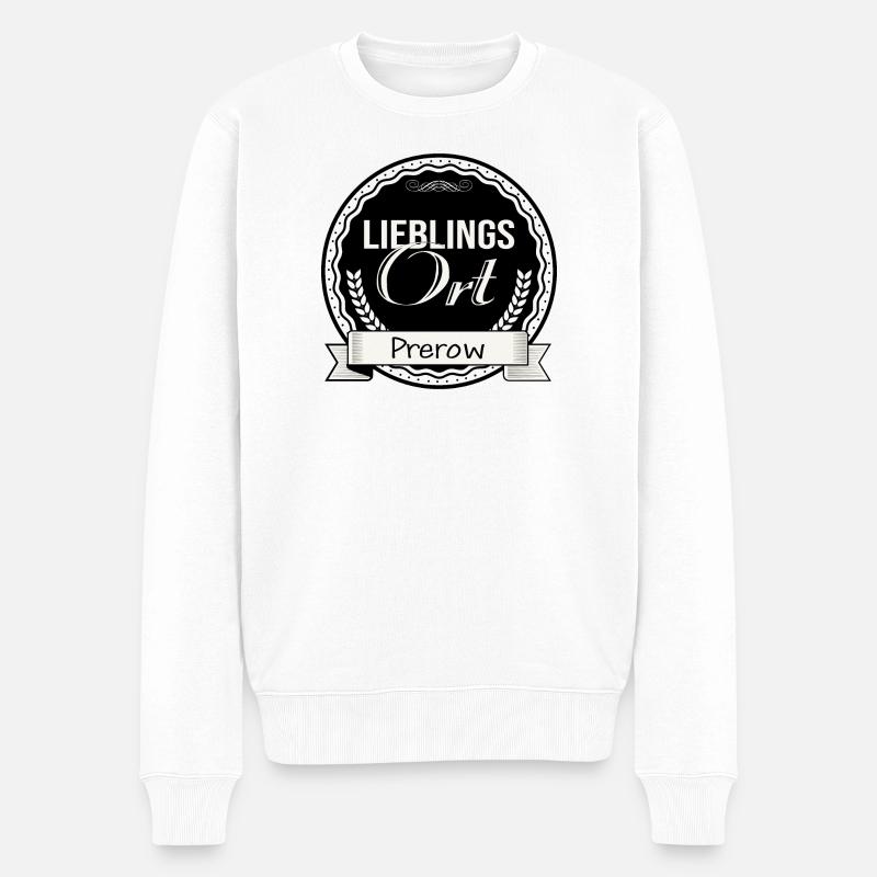 Lieblingsort Prerow - Männer Premium Bio Pullover - Weiß