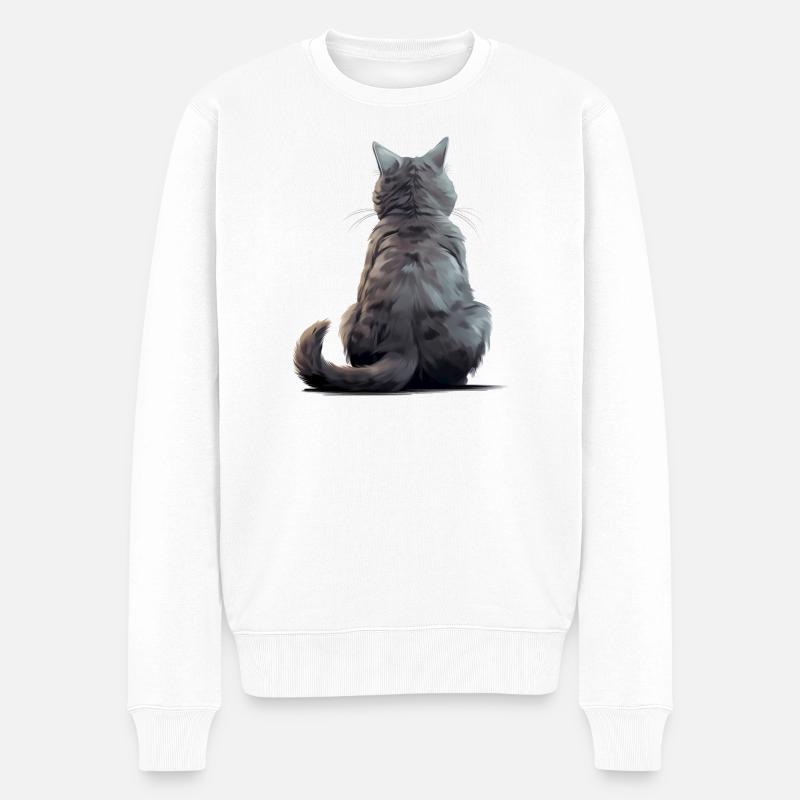 Chartreux - Männer Premium Bio Pullover - Weiß