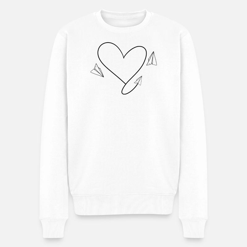 Avion Flyer avec coeur - Pull Premium bio Homme - blanc
