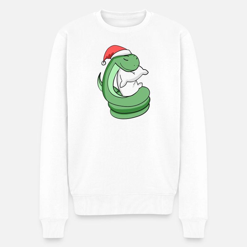 Serpent Mignon Fatigué Noël - Pull Premium bio Homme - blanc