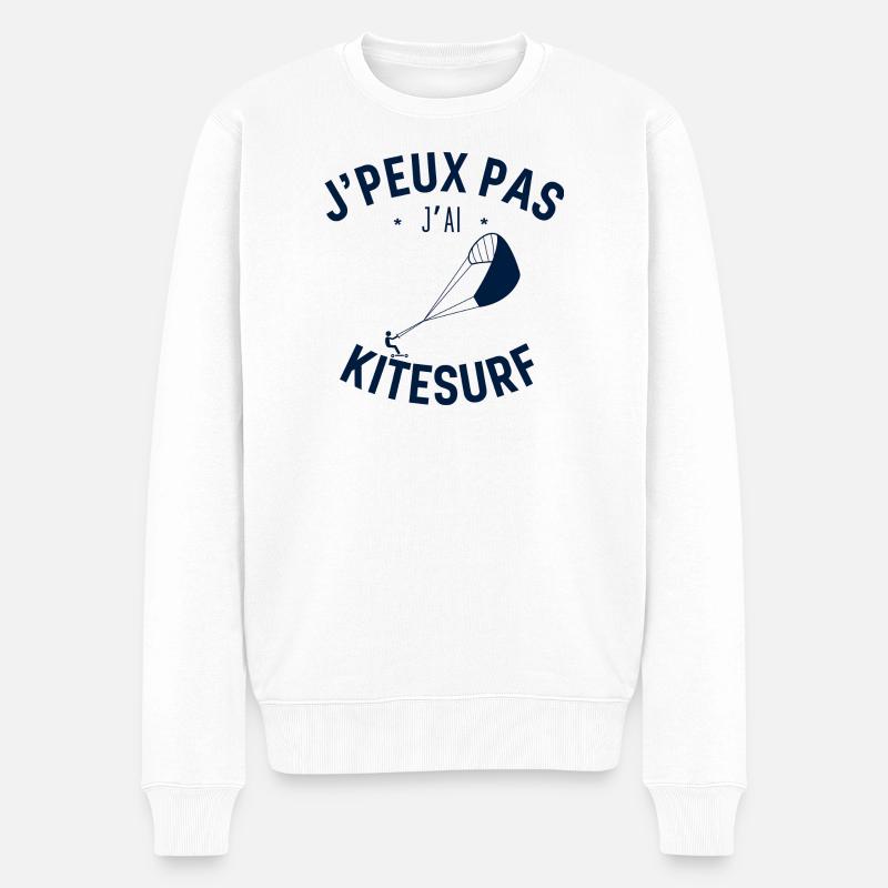 J Peux Pas J Ai KiteSurf - Pull Premium bio Homme - blanc