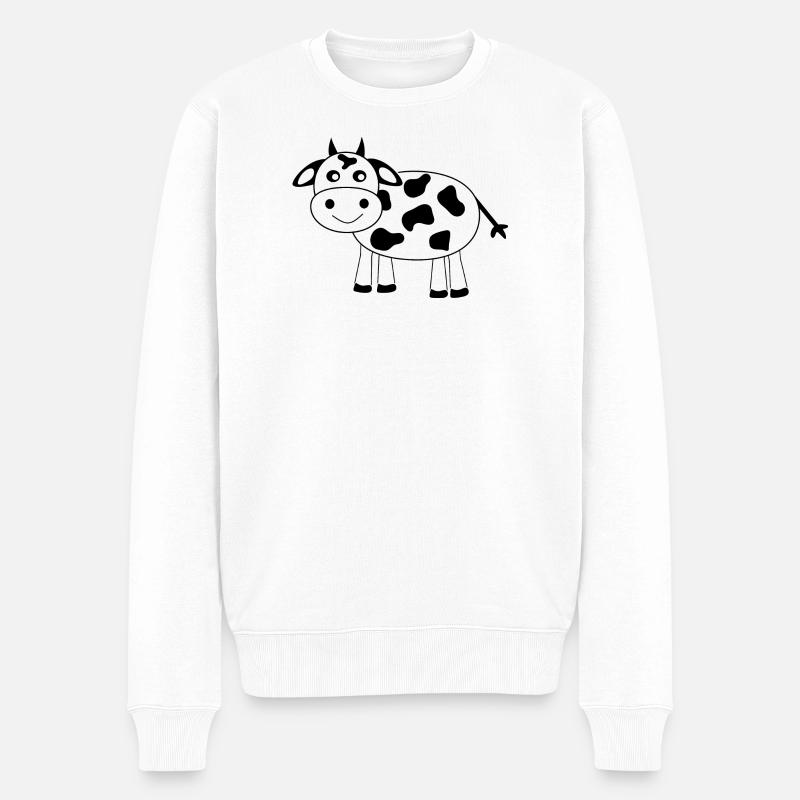 Vache - Pull Premium bio Homme - blanc