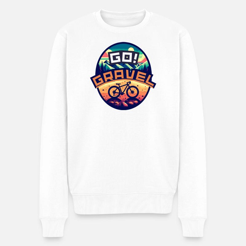 Balade en gravier GO - Pull Premium bio Homme - blanc