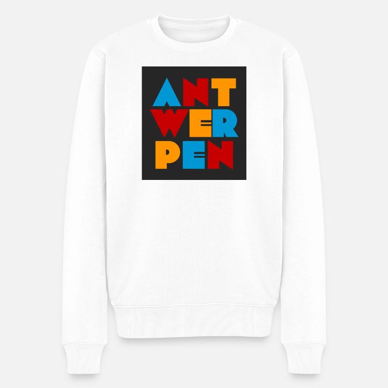 Antwerpen - Antwerp - Männer Premium Bio Pullover - Weiß