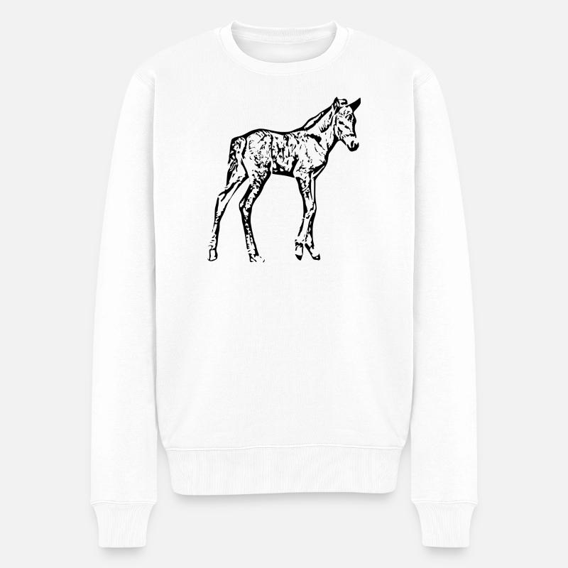 Chevaux T-shirt Cadeau Cavalier - Pull Premium bio Homme - blanc