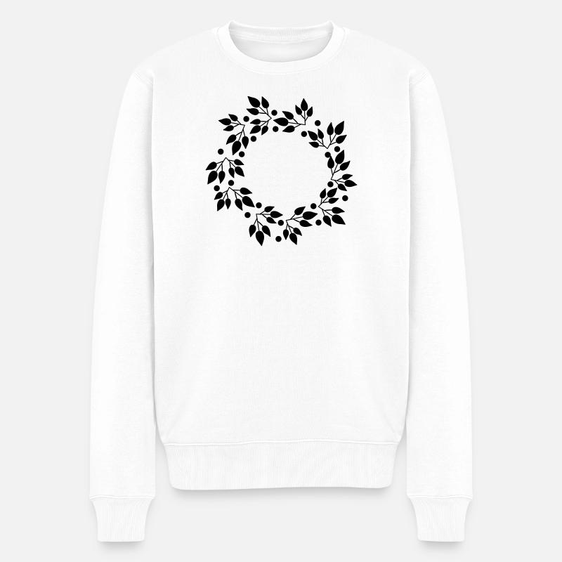 Kranz - Männer Premium Bio Pullover - Weiß