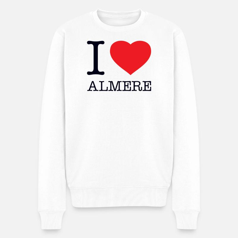 I LOVE ALMERE - Männer Premium Bio Pullover - Weiß