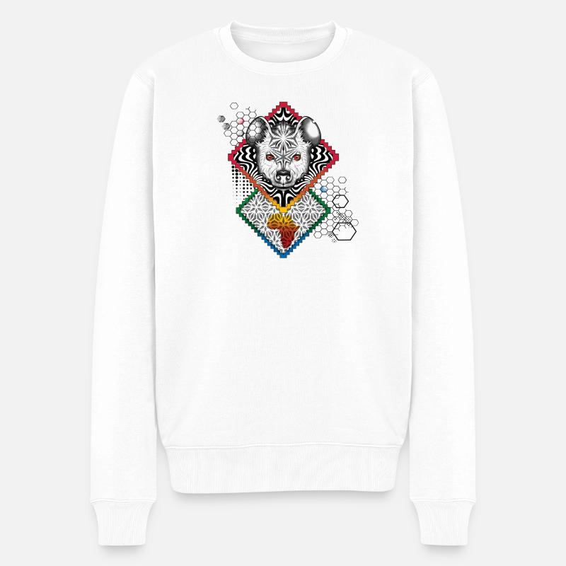 Hyänen-Karte Afrika - Männer Premium Bio Pullover - Weiß