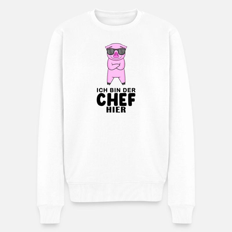 Chef Spruch - Männer Premium Bio Pullover - Weiß