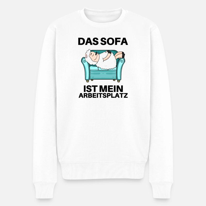 Home Office - Männer Premium Bio Pullover - Weiß