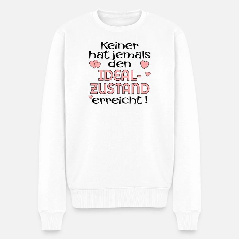 GLAUBENSSÄTZE OPTIMIERUNGSWAHN SPRÜCHE - Männer Premium Bio Pullover - Weiß