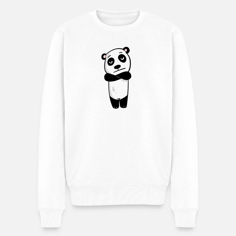 Panda est agacé - Pull Premium bio Homme - blanc