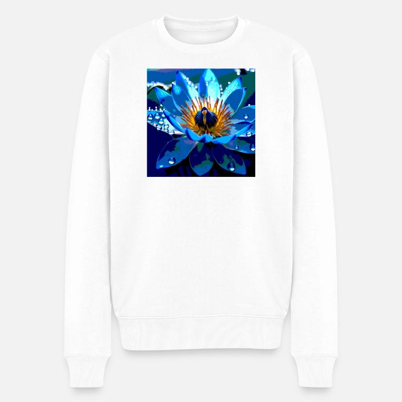 Der Blaue Lotus - Männer Premium Bio Pullover - Weiß
