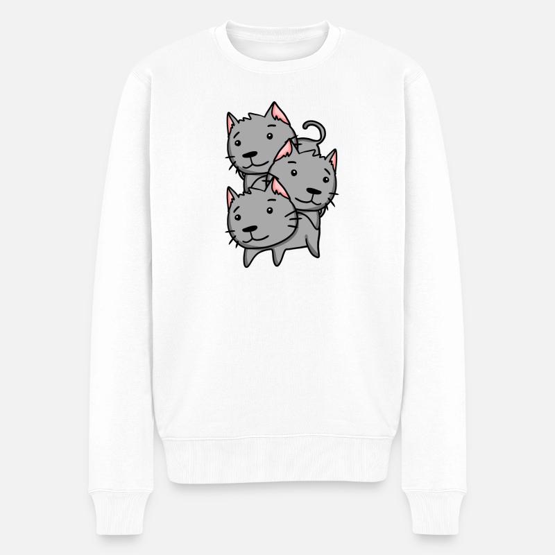 Chats - Pull Premium bio Homme - blanc