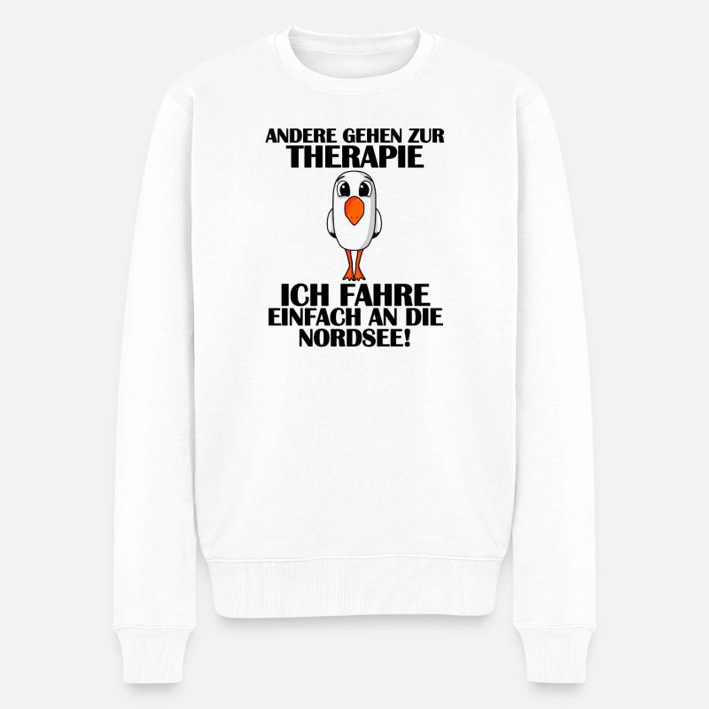 Nordsee Spruch - Männer Premium Bio Pullover - Weiß