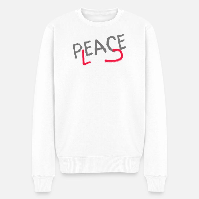 PLEASE PEACE - Pull Premium bio Homme - blanc