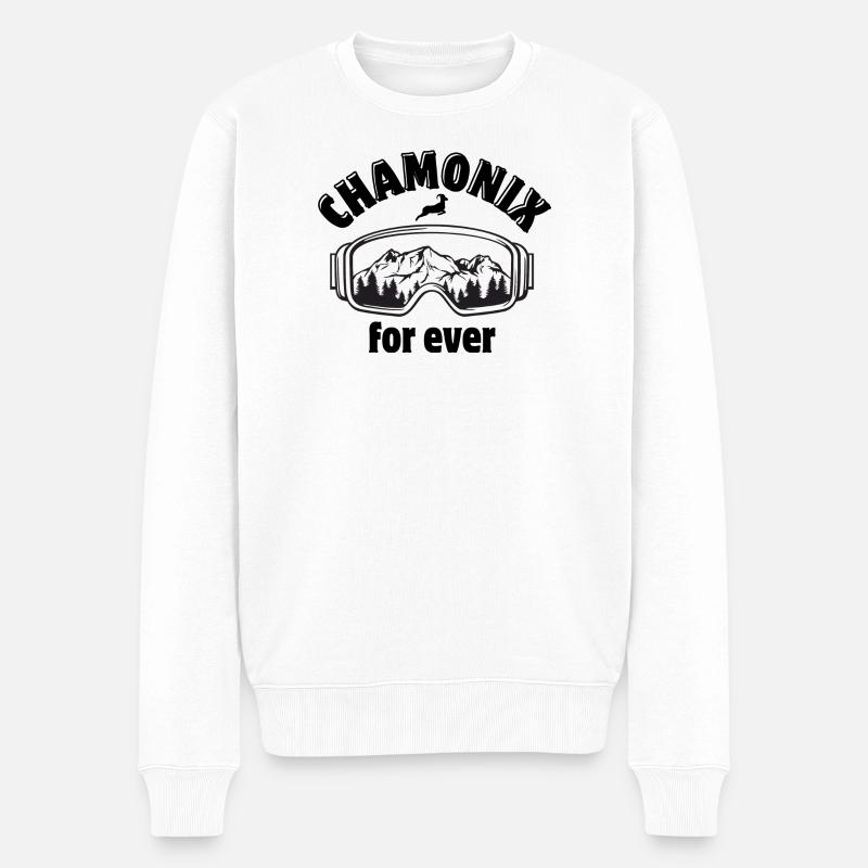 ski, snowboard, station de ski - Pull Premium bio Homme - blanc