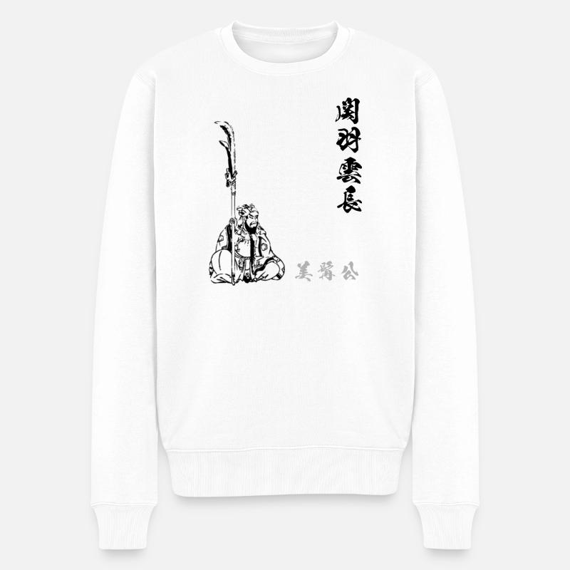 Guan Yu - Männer Premium Bio Pullover - Weiß