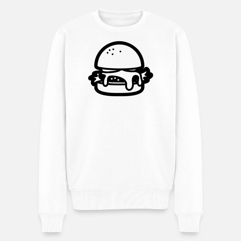 Cheesburger - Männer Premium Bio Pullover - Weiß