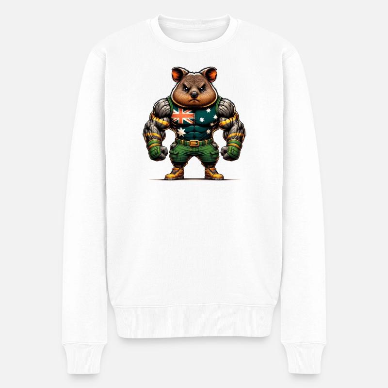 Design de chasseur australien Quokka - Pull Premium bio Homme - blanc