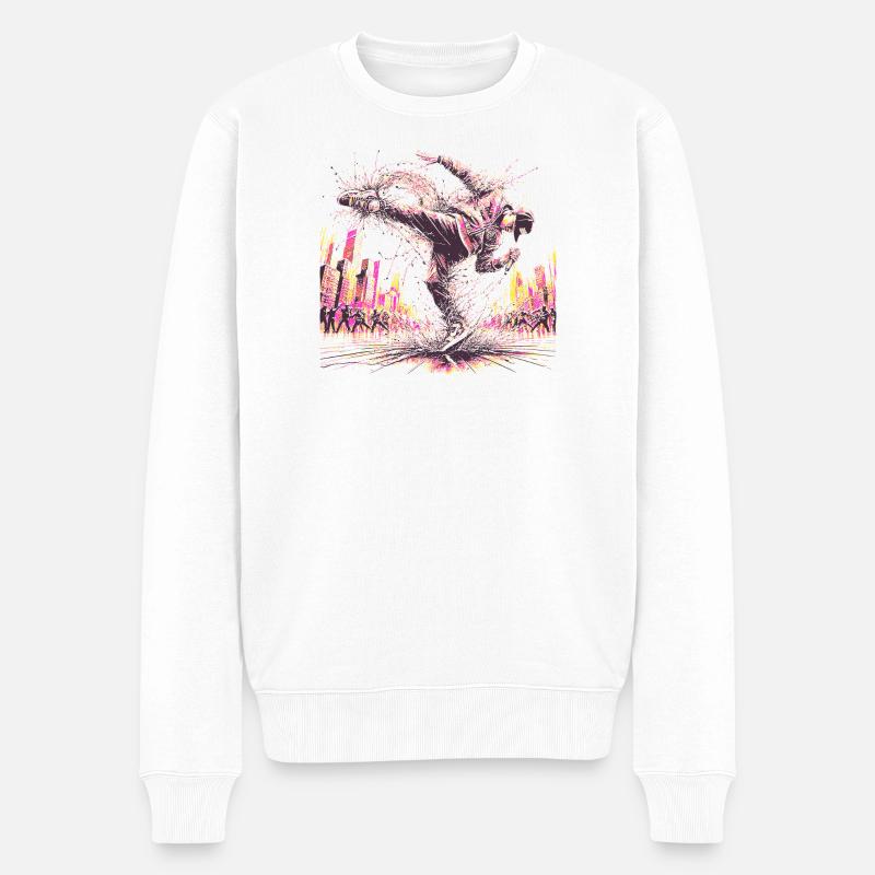 BREAK DANCE - Pull Premium bio Homme - blanc