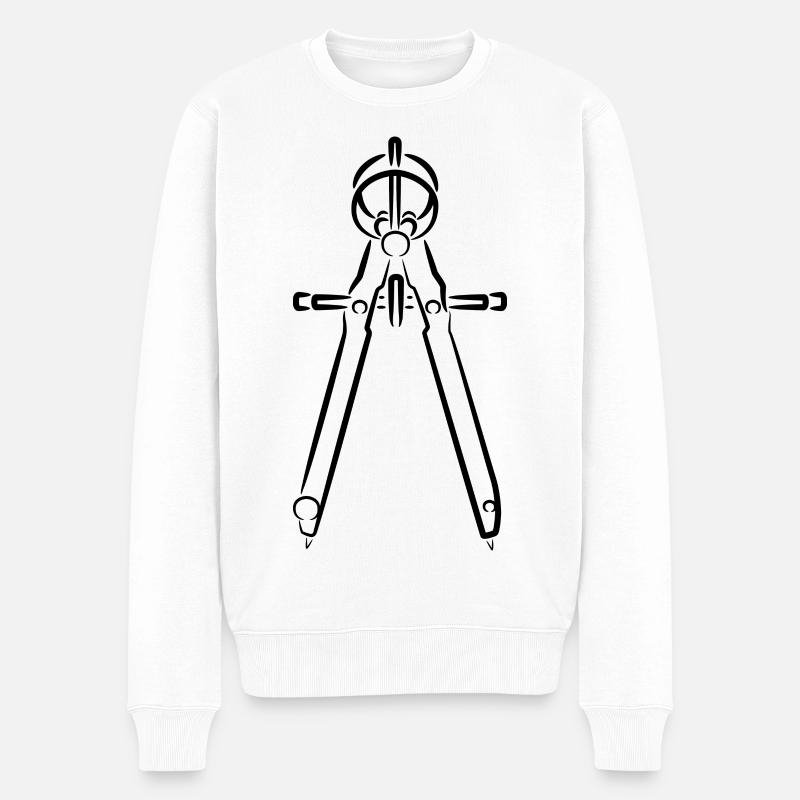 Dessin de boussole - Pull Premium bio Homme - blanc