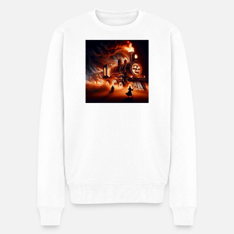 Der Höllenzug - Männer Premium Bio Pullover - Weiß