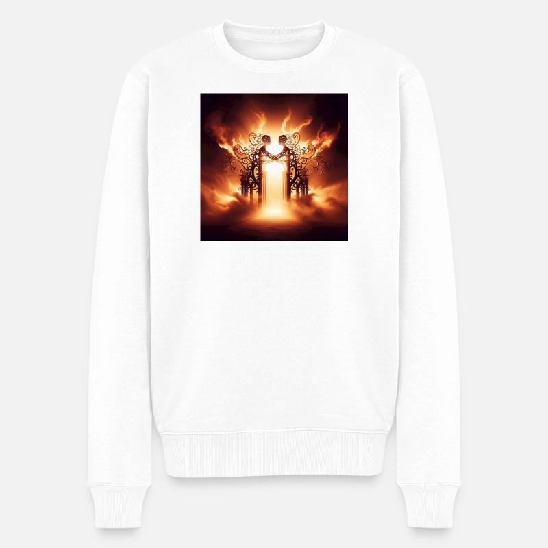 Die Pforten des Paradieses - Männer Premium Bio Pullover - Weiß