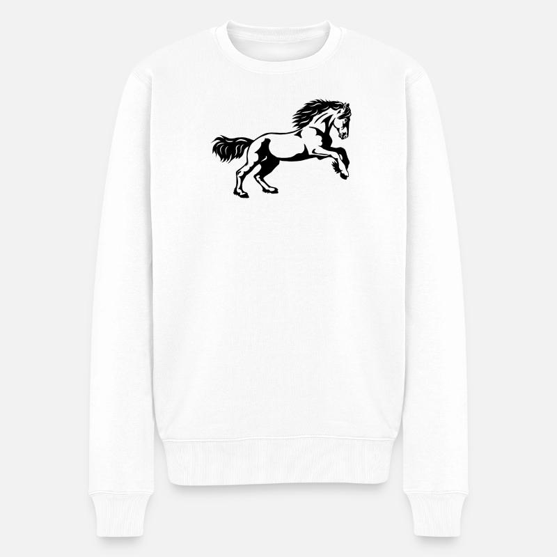 Friesen Galopp - Männer Premium Bio Pullover - Weiß