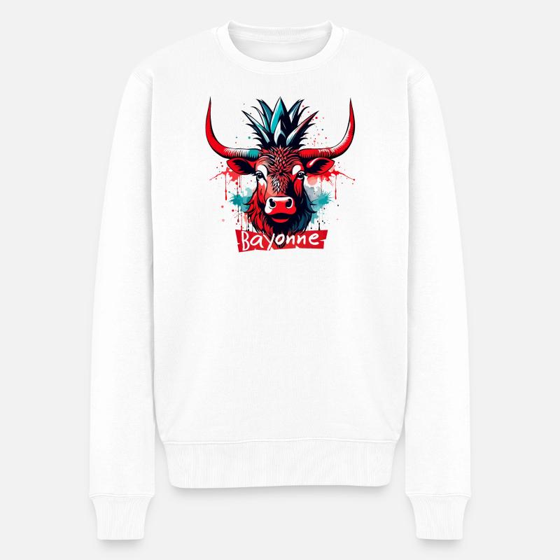 Bayonne Feria! Festayre - Männer Premium Bio Pullover - Weiß