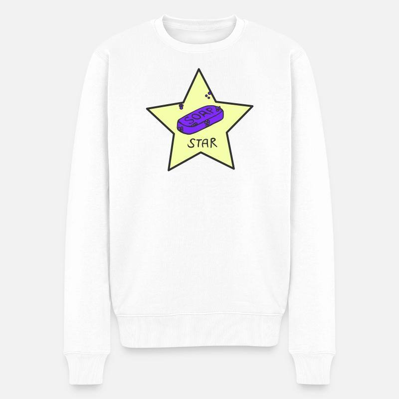 Soapstar - Männer Premium Bio Pullover - Weiß