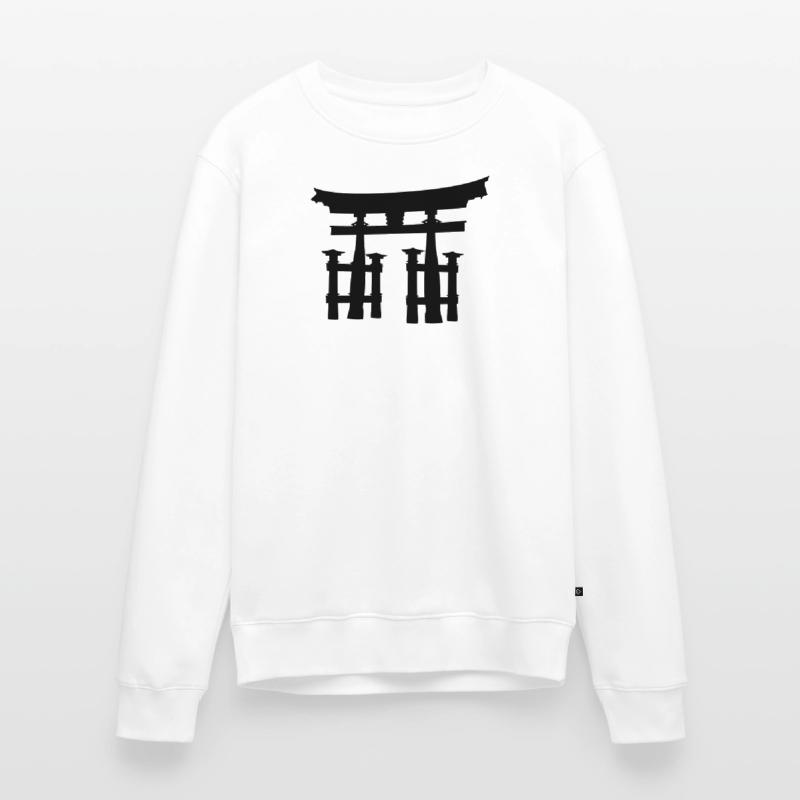 Japanisches Torii oder Tor transparentes Schattenbild Männer Premium Bio Pullover