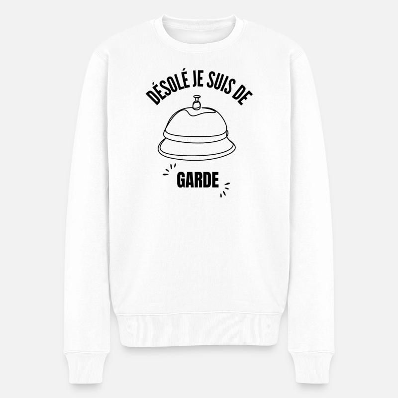 Désolé je suis de garde - Pull Premium bio Homme - blanc