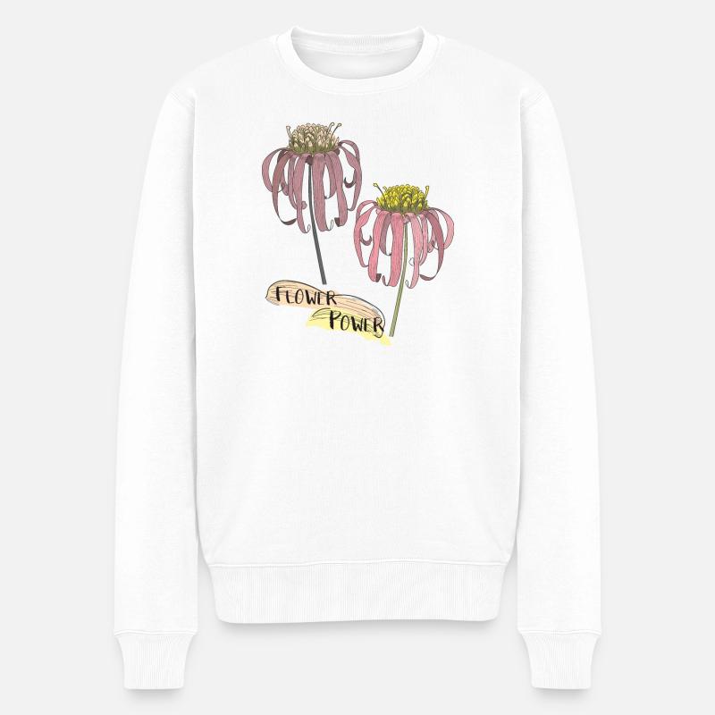 Échinacée, échinacée - Pull Premium bio Homme - blanc