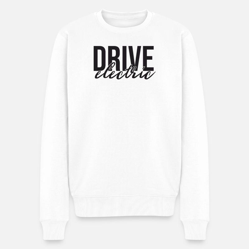 Drive Electric Supercharge - Elektro Auto Fans - Männer Premium Bio Pullover - Weiß