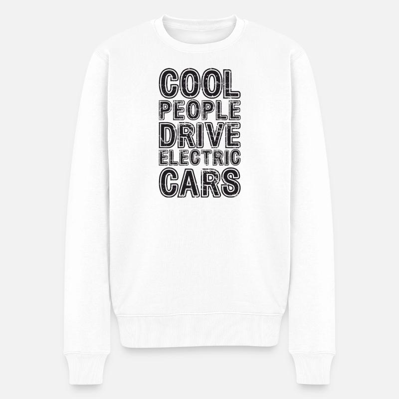 Cool People Drive Electric Cars Elektro Auto - Männer Premium Bio Pullover - Weiß