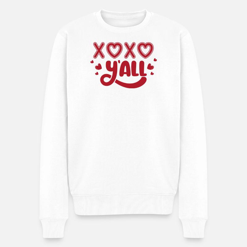 Conception de motif de cœur d’amour et de joie - Pull Premium bio Homme - blanc