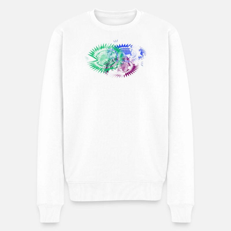 chaos kunst Modemuster - Männer Premium Bio Pullover - Weiß