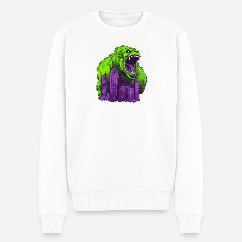 Gorilla 07 - Männer Premium Bio Pullover - Weiß