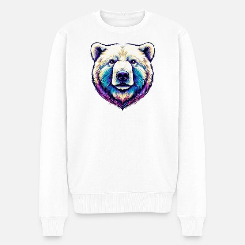 Weißer Eisbär - Männer Premium Bio Pullover - Weiß