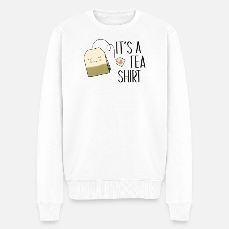 It’s a Tea Shirt – Lustiges Tee-Design ☕💚 - Männer Premium Bio Pullover - Weiß