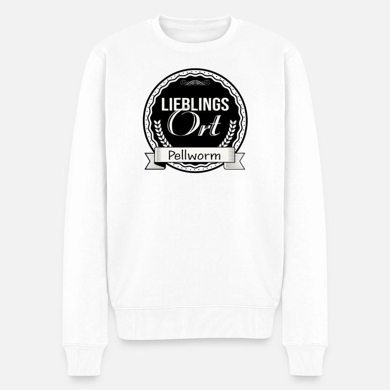 Lieblingsort Pellworm - Männer Premium Bio Pullover - Weiß