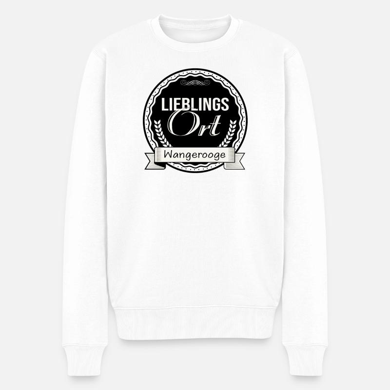 Lieblingsort Wangerooge - Männer Premium Bio Pullover - Weiß