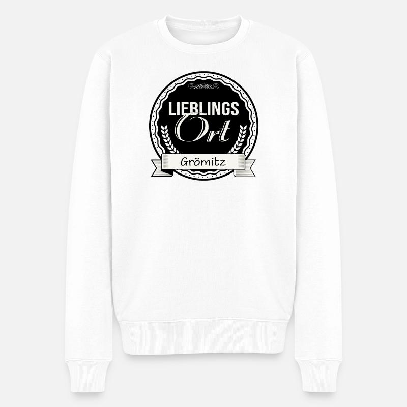 Lieblingsort Grömitz - Männer Premium Bio Pullover - Weiß