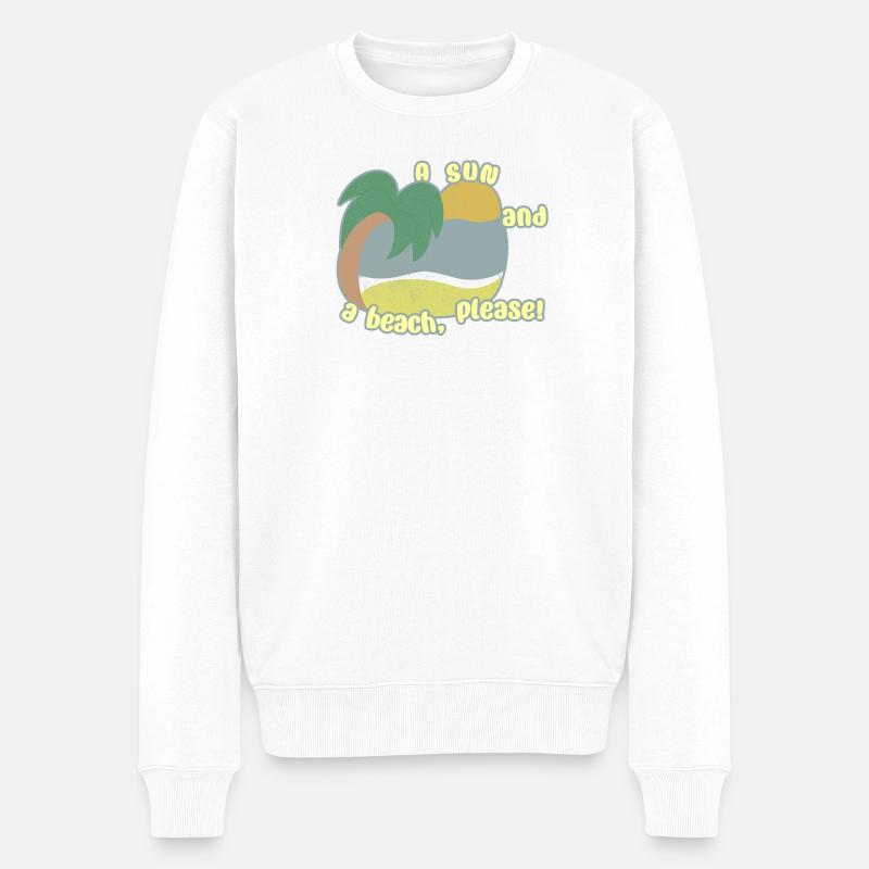 Sun and Beach - Männer Premium Bio Pullover - Weiß