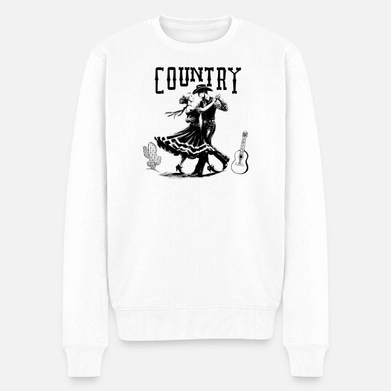 Country dance - Pull Premium bio Homme - blanc