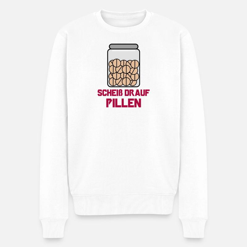 Ist Mir Egal Statement Gleichgültig Witzig - Männer Premium Bio Pullover - Weiß